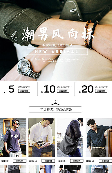  时尚男装详情页头共享模板
