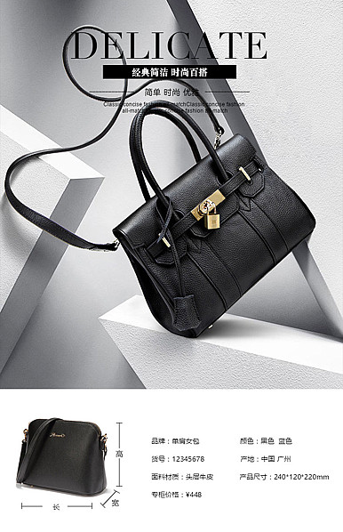  经典简洁女包女鞋详情描述模板