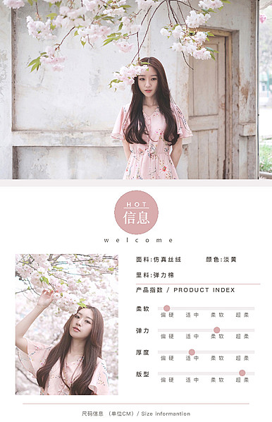  人面桃花女装详情描述模板