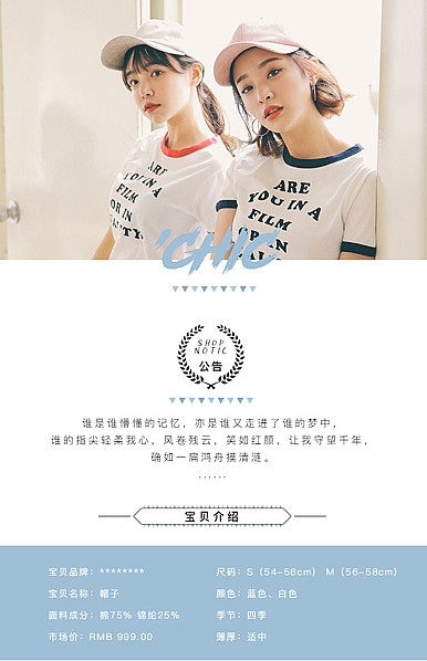  服装配件、帽子等行业详情描述模板