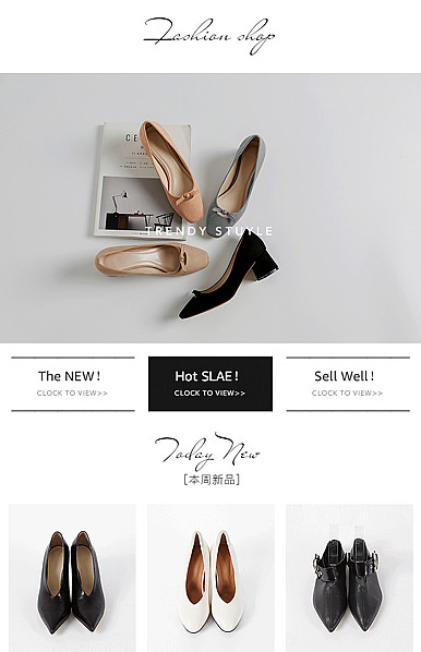    精致简约女鞋详情页头共享区模板