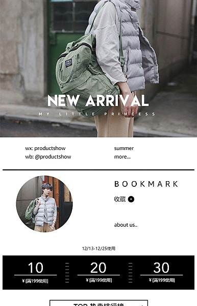  帆布包、单肩包、斜挎包等箱包行业详情页头共享模板