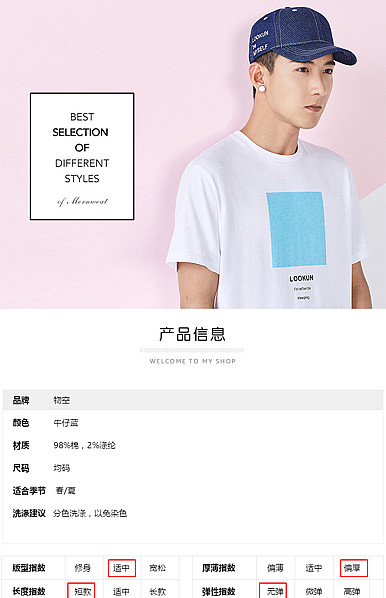  时尚男帽、围巾、手套等服装配件详情描述模板