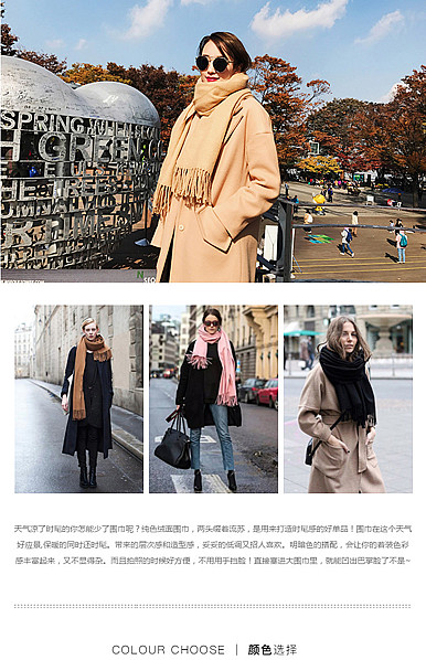  时尚女装、女包、服装配件、围巾等详情描述模板