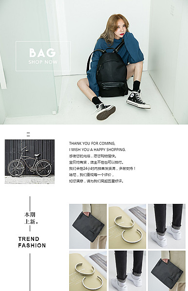  箱包、鞋类简约风格详情页头共享区域模板