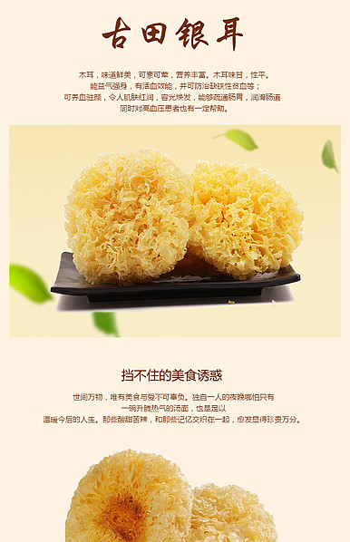  银耳、木耳、笋子、饺子、干货等食品详情描述模板
