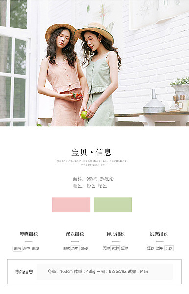  简约时尚、田园淑女风格女装行业详情描述模板