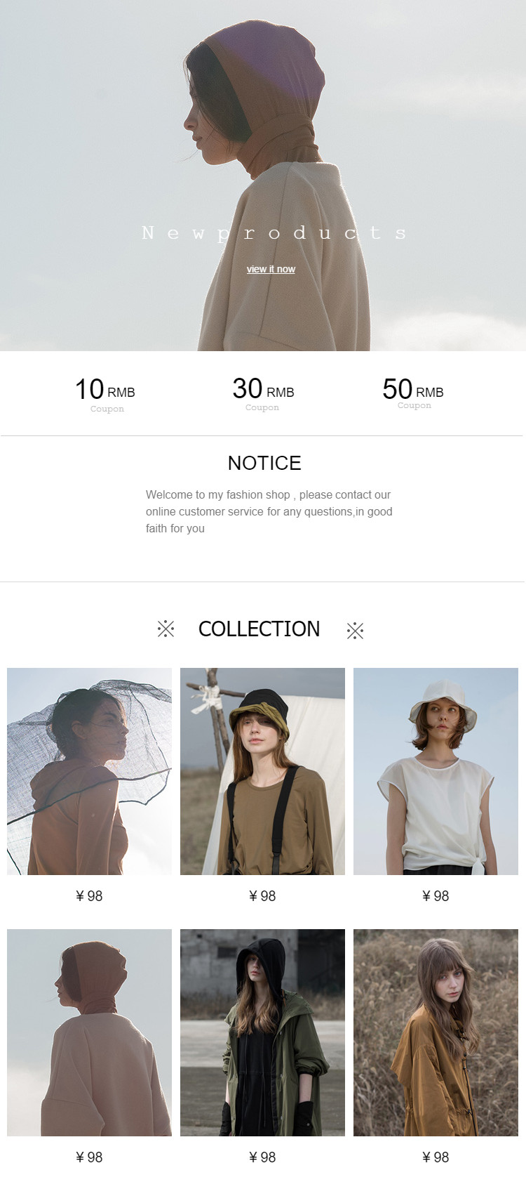  简约黑白欧美风格女装、女鞋包行业详情页头模板