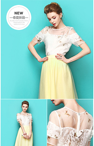  甜美淑女风女装详情描述模板